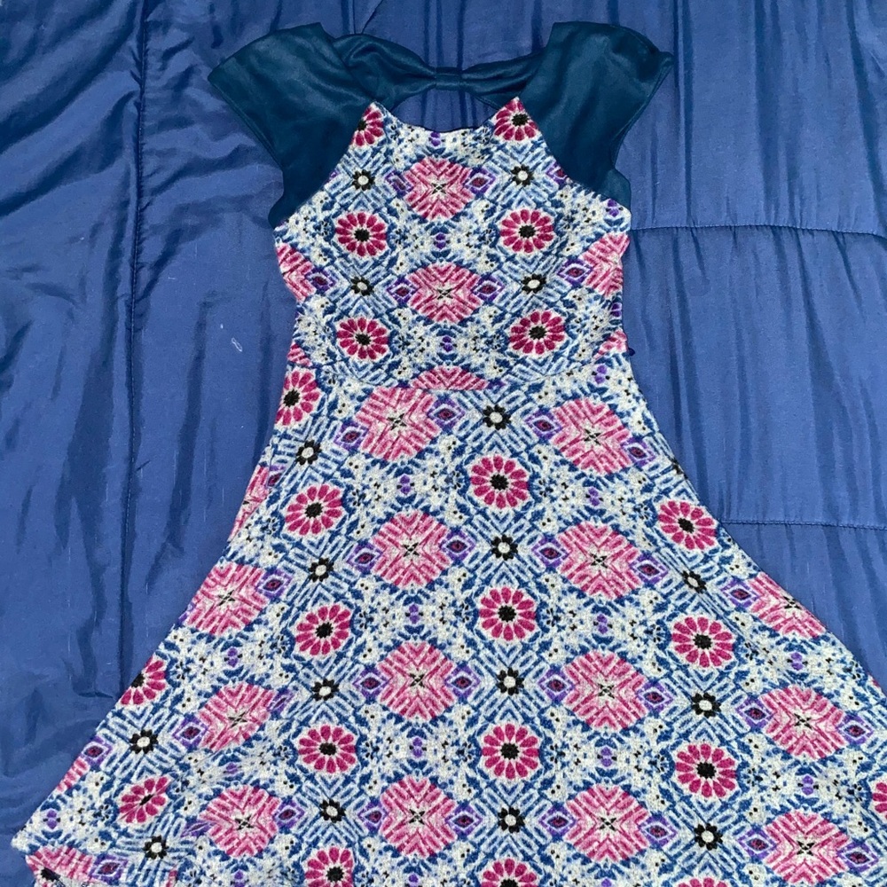 Girls 7 Blue and Pink Dress